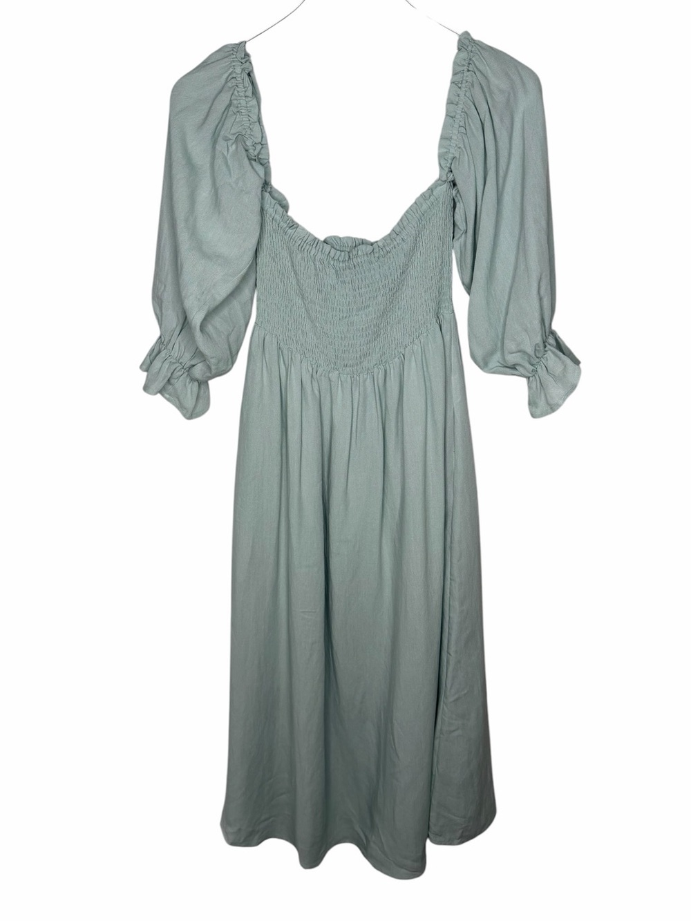 Vici sage green off the shoulder maxi dress size small